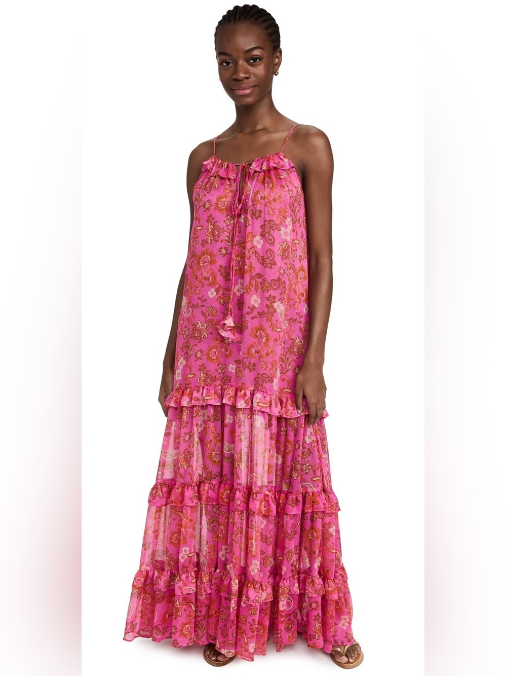 NWT Misa Magdalena Dress in Careyes Floral Maxi Pink XS